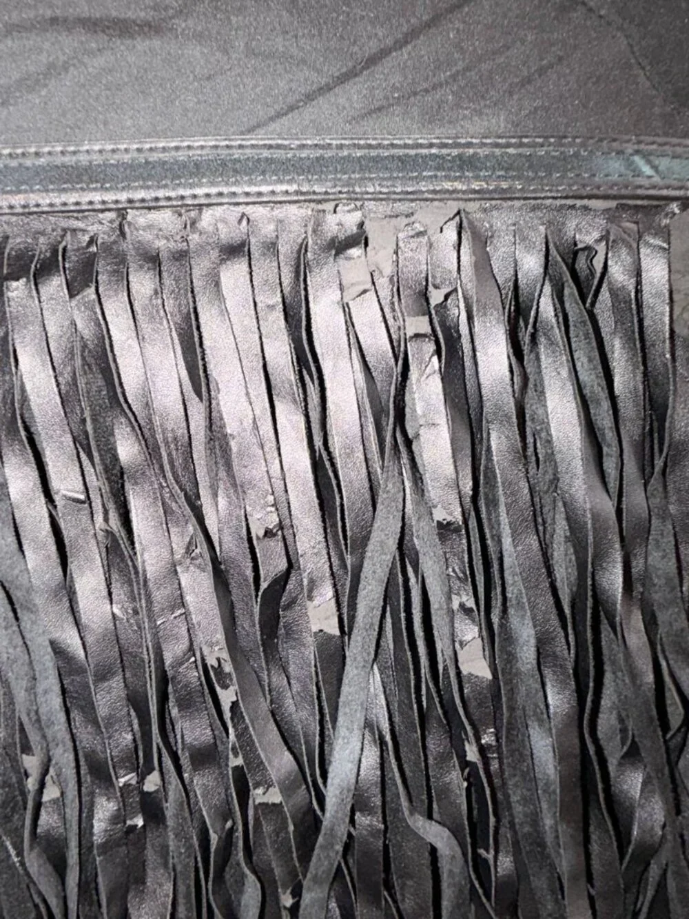 BCBGMAXAZRIA Black Fringe Statement Belt Size S